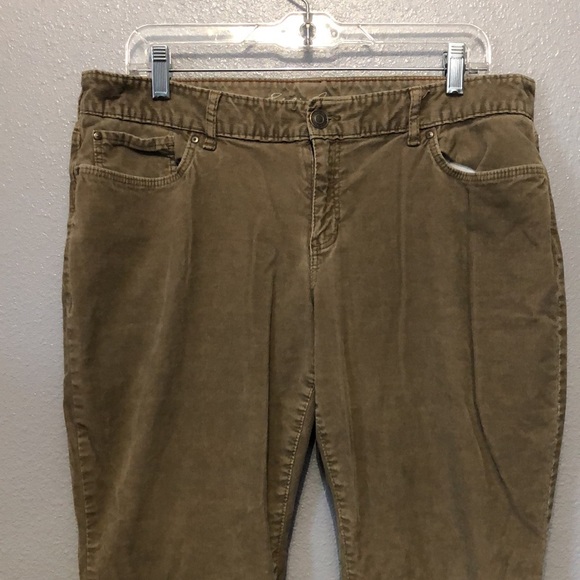 Eddie Bauer corduroy bootcut pants Women's P 14 curvy khaki tan jeans cotton EUC - Picture 4 of 14
